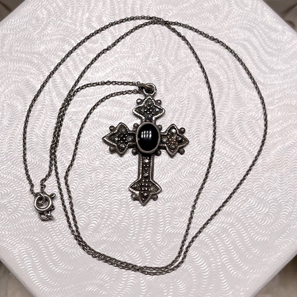 Marcasite cross 925 - Picture 2 of 4